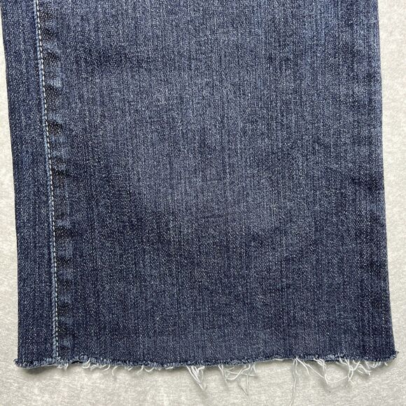 Michael Kors Blue Washed Flared Ankle Denim Jeans Raw Hem Stretch Women’s SZ: 10 - Picture 6 of 14